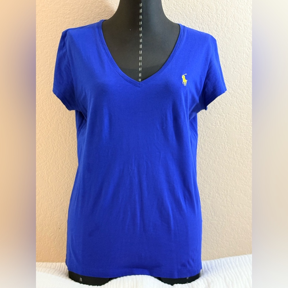RALPH LAUREN POLO BRIGHT BLUE WOMENS SIZE SMALL TOP SHIRT BLOUSE SEE PICS